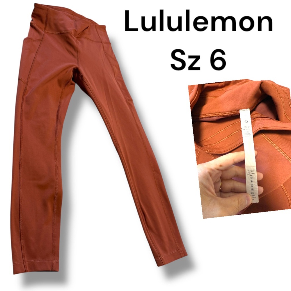 lululemon Align Leggings, Rust/Orange, athletica Sports Pants, Streamlined Fit